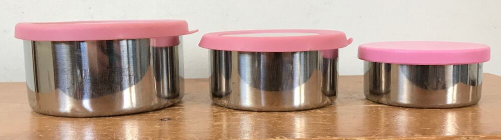 Set 3 Pottery Barn Kids Stainless Steel Food Storage Bento Box Lunch Containers